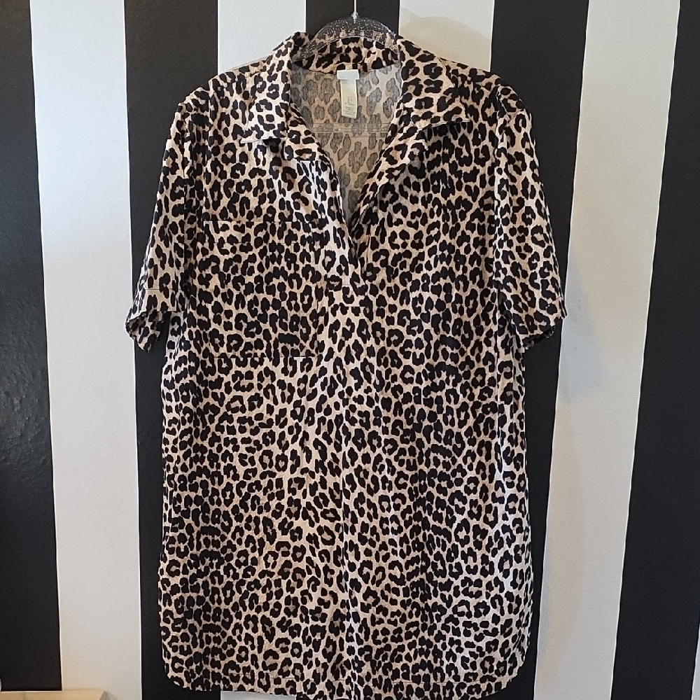 H&M Leopard Print Dress - Black and Brown